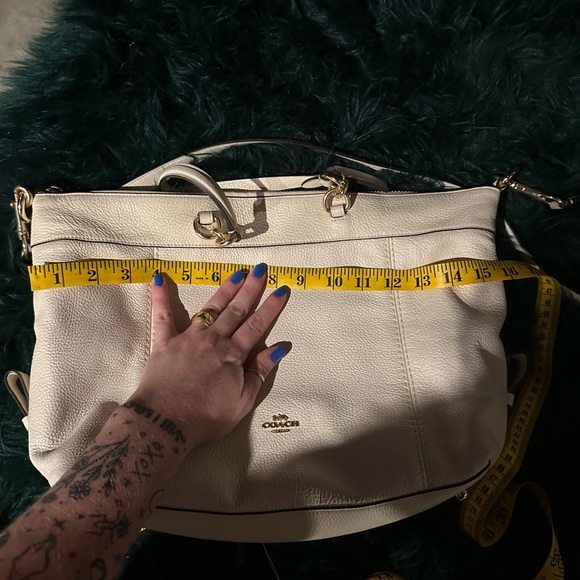 Coach chalk and gold satchel - Picture 4 of 7